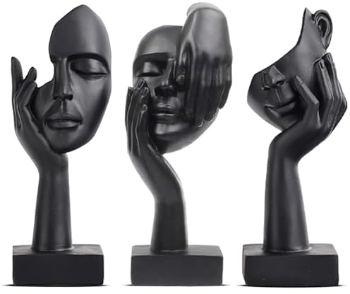 Irayin Estatua de Pensador Abstracta, Decoración de Escultura Moderna, Figuras Decorativas Modernas Salon, Decoración de Figura para Salón, Escritorio, Oficina - Negro