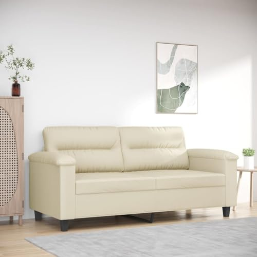 Gecheer Divano a 2 Posti Crema 140 cm in Similpelle