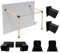 Pergola Halterung Kit 4x4, inklusive 2 Wandsockeln, 2 105° 3-Wege und 2 Sockeln, Wandmontage 15° Schrägdach-Montageset für Beschattungseinrichtungen an Wänden oder Traufe