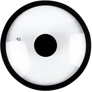 Gralara 1 Stück 33cm Topfdeckel aus Gehärtetem Glas mit Anti-Verbrühungs-Silikonrand, Universaldeckel für Bratpfanne und Suppentopf, Schwarz