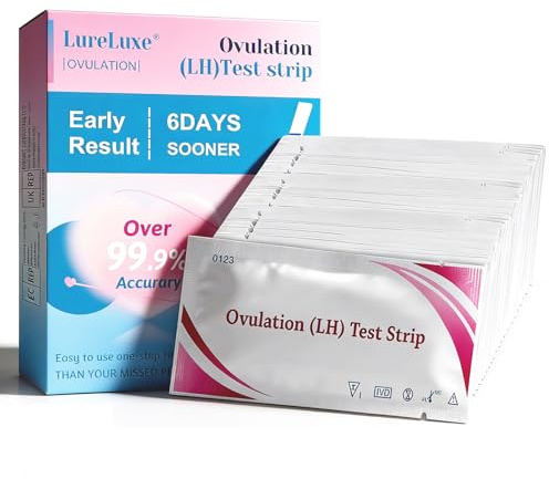 50 Piezas Test de Ovulación,Set Profesional para Detección de Ovulación,Kit de Prueba de Ovulación y Embarazo,Prueba de Fertilidad Familiar Femenina,resultados rápidos y precisos
