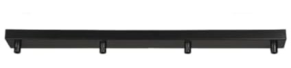 AstrizLamp 4 Agujero Embellecedor Lampara Techo 60cm Rectangular Roseta de Techo de Metal Negro Hierro Cubierta Lámpara de Techo 4 vía Fijación al Techo con Accesorio para plafones lámparas colgantes