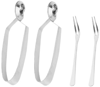 DEARMAMY 4 Stück Schneckengabel aus Edelstahl für Schneckendinner mit Hoher Festigkeit und Umweltfreundlichem Material als Haushaltsgeschirr in Silber