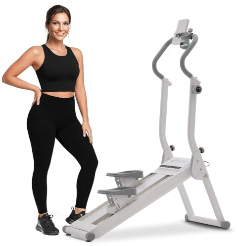ExacMe Magnetic Stair Stepper for Home with 16 Resistance Levels (White)