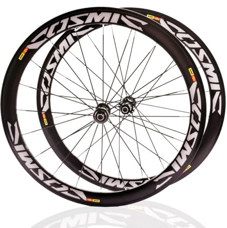 QUYCOIU Juego De Ruedas Para Bicicleta De Carretera 700c Altura 40/50Mm Eje Pasante Center-Lock Buje 24H 100/142Mm Freno De Disco Llantas De Aleación De Aluminio Para Cassette 7-12s(Front+Rear,50MM)