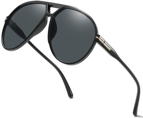 aisswzber Oversized Square Sunglasses for Women Men Retro Aviator Classic 70s Vintage Trendy Tangle Sun Glasses