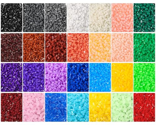 Libima 28000 Pcs 28 Colors Fuse Beads Bulk for Kids Art and Crafts Assorted Iron Beads Set Multicolored for Birthday Gift Bracelet Making Accessories (2.6mm)