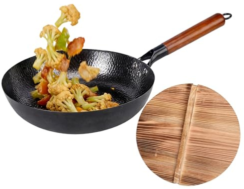 Davivian Sartén Para Freír - Utensilios De Cocina Para Saltear Y Cocinar - Sartén Para Filetes | Para Hogar Cocina Restaurante Al Aire Libre Picnics Parrillada Barbacoa Camping