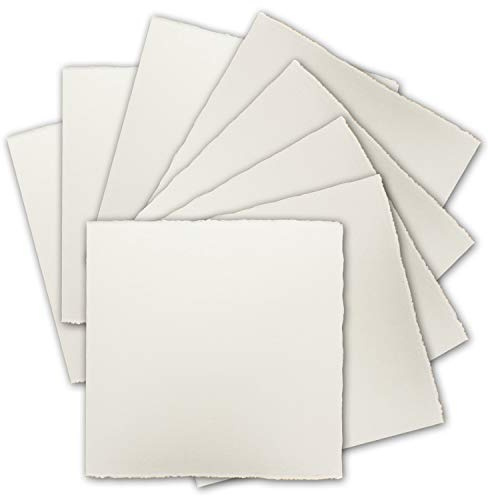 Fyrkantig vintage enkelkort, äkta kontorspapper, dubbla kort, naturvit – Vellum yta – original magen 100 Einzelkarten MIA - 12 x 12 cm