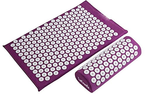 KA® - Tappetino per agopressione, tappetino per agopressione, tappetino per yoga, massaggi, allevia la schiena e il collo, rilassa i muscoli, riduce le insonnie, borsa per il trasporto (viola)