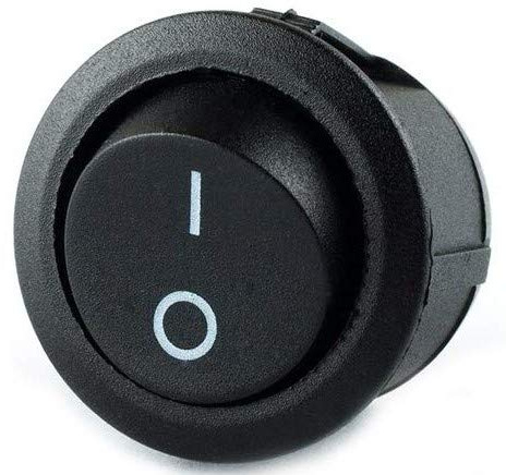 elpohl Wippschalter rund klein 2-polig 250V 6A EIN/AUS Snap-In Montage EinbaumaßØ 20,2mm