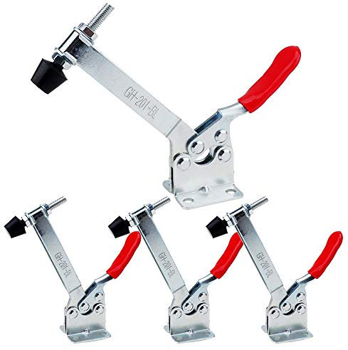 E-TING 4 Stück Handwerkzeug-Knebelklemme 201B Upgrade horizontale Klemme rutschfeste Schnellspanner Werkzeug (längere Knebelklemme)