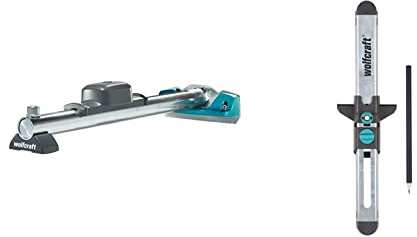 Wolfcraft 6945000 Dispositivo de tracción y martillado para la unión de laminado + 6952000 Ajustador de laminado para una medición exacta de la última tabla