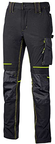U-Power | Pantaloni da Lavoro Uomo Atom, Idrorepellenti, Protezione Ginocchia, Alta Traspirabilità, 90% Nylon 10% Spandex