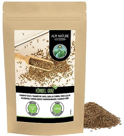 Alpi Nature Caraway Seeds 1kg 2.2 lb, Whole Caraway Seeds for Cooking and Baking