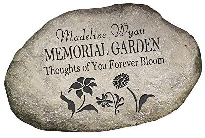 Personalization Universe Memorial Garden Stone - Outdoor Stepping Stones for Garden Decor, Loved Ones Memorial - Engraved Personalized Garden Stones, Celebration of Life, in Our Heart