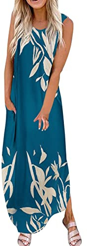 NNGOTD Robe Déténte Femme été Longue Grande Taille Chic et Elegant Robe de l'église Robe décontractée Impression en Chiffon à Manches Longues Paire avec Jupe plissée Robe Femme été
