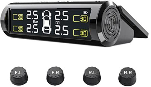 YancioGZ Système de Surveillance de capteur de Pression des pneus avec écran LCD TPMS Moniteur de Pression de détecteur Universel en Temps réel de Voiture avec Valve Externe