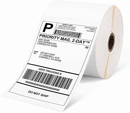Generic Thermal Shipping Label Sticker Roll 4 x 6 White (Pack of 500) Labels for Address Mailing Postage Easy-Peel Blank Shipping Labels
