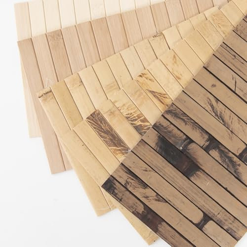 Art3d Panneau mural en bambou naturel pour décoration murale intérieure, panneau renouvelable pour mur, plafond, meubles, armoire, bureau, échantillon de 30 x 15 cm