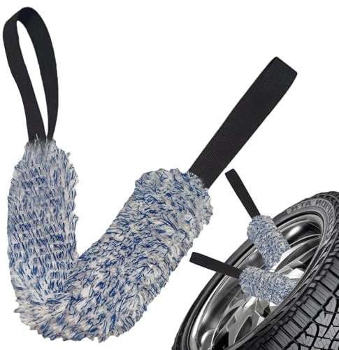 Dreuhuing Mikrofaser Felgenbürste Extra Dünn, Felgen Bürste, Schonende Reinigung Bis Tief Ins Felgenbett, Langer Griff Felgenbürste, Soft Auto Felgen Bürste, Auto Radwaschtuch, Felgenreinigungsbürste