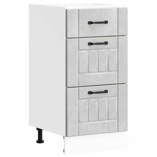 vidaXL Mueble bajo de Cocina Lucca Madera contrachapada Gris Cemento