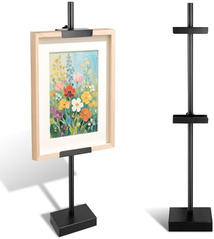 Adjustable Tabletop Easel Stand-Up to 29 H Frame Holder Stand Table Easels for Picture Frames Metal Standing Easel Display Stand for Signs, Display, Artwork, Canvas, Decorative Stand(Black)