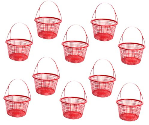 Toddmomy 10pièces Panier Plastique avec Poignée pour Récolte De Fruits Panier à Fraises Et Myrtilles pour Jardin Et Marché