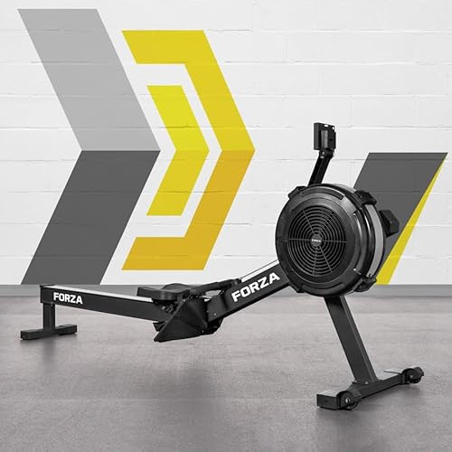 FORZA Fury Rowing Machine | 10-Level Adjustable Resistance Air Rower with Foldable Design, Digital Display & Ergonomic Features - Ideal for Home and Gym Workouts