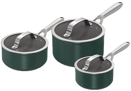 Ninja ZEROSTICK Ceramic Pro 3-Piece Pan Set, Scratch Resistant, Made PTFE-Free, All Hob Compatible, Green CW33000UKGN