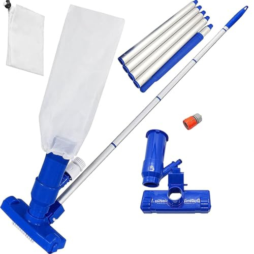 Nettoyeur De Piscine De Patio - Support De Feuille Portable, Aspirateur À Faisceau En Forme De W | Outil De Nettoyage Guidé À La Main Avec Sac De Filtre Pour Piscines De Jardin, Piscines, Spas Domesti