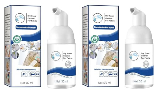 Nettoyant Mousse pour Vêtements,Nettoyante en Mousse Sèche Détachant,30ml Dry Foam Cleaner Stain Remover,Nettoyante Sans Rinçage pour Vêtements,Nettoyants pour Lessive Sans Rinçage,2 Pcs
