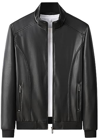LKRSEEF Giubbotto Primaverile Uomo Giacca in Pelle Uomo Giubbotto in Pelle Invernale Giacca Camicia Primavera Elegante Primaverile Biker Nero Primavera Trench Giubbino Estivo Leather Jacket Giacche