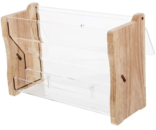 EXAOMBLE Automatischer Rutin Hühnerfutterbehälter Verschleißfest aus Acryl Beige zur Einfachen Futterversorgung Futterbox für Papageien und Vögel