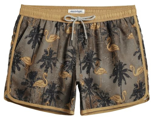 maamgic Mens 5 Short 70s 80s 90s Vintage Swim Trunks Quick Dry Bathing Suits Swimming Shorts Swimsuits Board Shorts