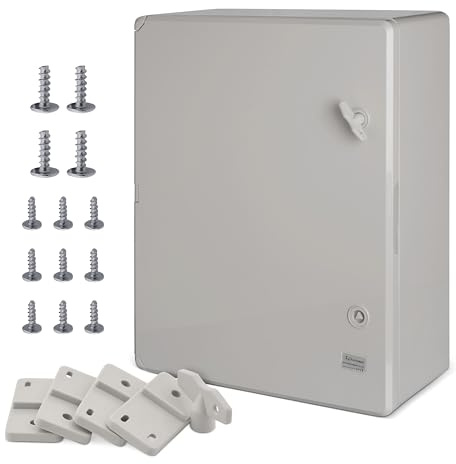 BOXEXPERT Verteilerkasten außen IP65 ABS Kunststoff 500x400x175mm Serie Fleet wasserdicht Schaltschrank Wandschrank Industriegehäuse Leergehäuse grau