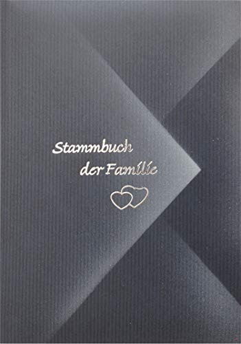 Stammbuch HALI, anthrazit, Designfolie, Schriftzug und Herzen in Silber, Stammbuchformat