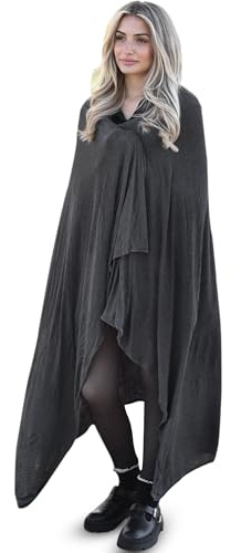 K E L O R Luxury Cooling Travel Blanket - Stretchy, Lightweight Soft & Breathable Shawl Wraps for Women | Easy-Care, Perfect for Travel, Airplane Blanket or Women Shawl(Grounded Gray, Single-Sided)