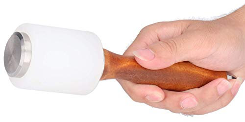 Mazo de cuero para tallar herramientas de bricolaje con mango de madera