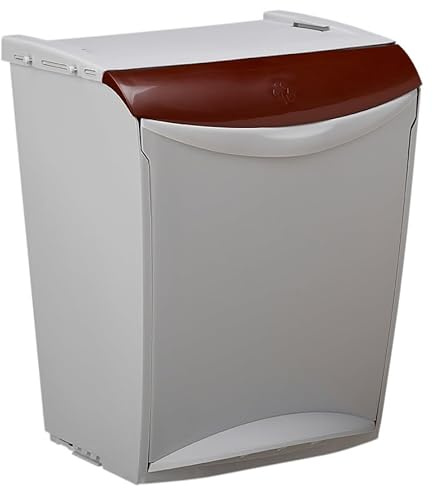 ROSSIGNOL Poubelle de tri 25L, Seau intérieur, Fixation murale ou à poser, Ouverture par pédale ou manuelle, Idéal pour le tri sélectif, BAKATRI