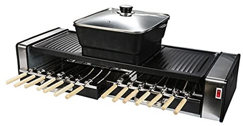 HIZQ Teppanyaki Electric Grill, Plancha Électrique Barbecue De Table Électrique Anti-Adhésive, Poêle À Frire Pour Barbecue Multifonction À Double Usage