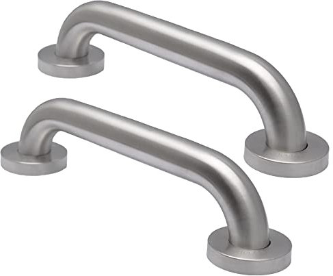 Supwish Shower Grab Bars Brushed Nickel 30cm x 3.2cm, 2 Pack Stainless Steel Handicap Shower Handle Safety Bars Wall Mounted for Elderly Pregnant Children