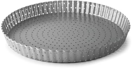 LACOR - 68781 - Tortiera Crostata, Stampo Crostata, Stampo Riccio, Forato, Acciaio al Carbonio, Senza PFOA, Antiaderente, Adatto al Forno, Adatto al Congelatore, 20 cm
