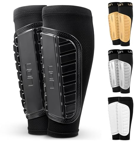 Football Sleeve Style Shin Pads/Guards - Flexible Comfort & Protection - For Kids & Adults (Small Adults)