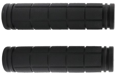 NIYATA Poignées de vélo 22mm, poignées de guidon pour VTT, vélo de route, vélo de trekking, vélo de ville, BMX - Antidérapantes, ergonomiques, noires, en matériau TPR en caoutchouc, plastique