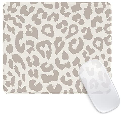 Ksriylm Tapis de Souris, Tapis De Souris Carré LéOpard Gris Mignon Mousepad De Personnalité avec Base en Caoutchouc ImperméAble Et AntidéRapante Mousepad pour Bureau,Travail,Ordinateur, Maison