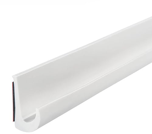 Inscrip rv-regnrännor, J-formad takomledning, självhäftande PVC J-form RV-ränna, för fordon, lastbilar, husbil, båt, bil, skåpbil, dörr (vit, 20 m)