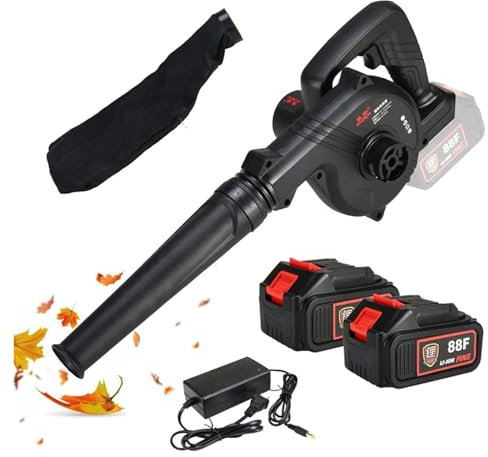 OZBME Sopladores Soplador de Hojas inalámbrico Aspirador de Hojas inalámbrico 2 en 1 con batería de Litio de 21 V 3,0 Ah y Cargador, soplador de Hojas liviano con batería con Velocidad Variable