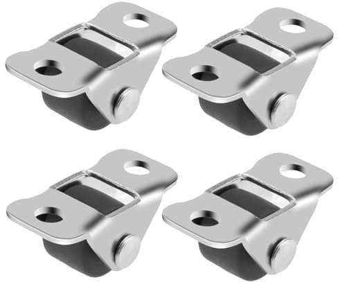 KEQAR 4 Ruedas Pequeñas para Muebles, Mini Ruedas de Goma con Placa Superior de Acero, Construcción Robusta de Metal, Perfil Bajo para Muebles y Proyectos DIY (1,2 cm)