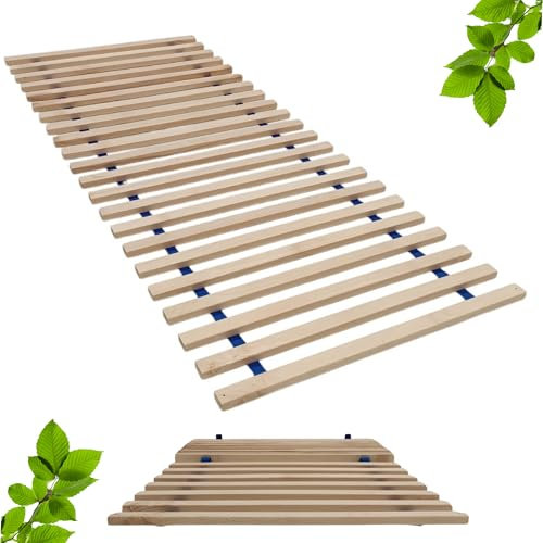 INNOVAHOME Premium Rollrost 140x200cm - Zweiteilig (2x70cm) - 22 Latten Massives Buchenholz Lattenrost 140x200cm - Bis 340kg - Erfordert Mittigen Längssteg - Einfache Montage inkl. Schrauben